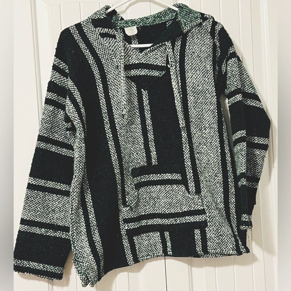 Mexican Poncho Baja Hoodie Surfer Skater Pullover Classic RASTA adult Xsmall